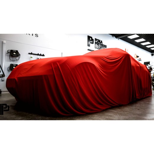 Ochranná plachta na auto Poka Premium Equipment Premium quality car cover red with welt - Hatchback / Sedan