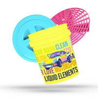 Kbelík Liquid Elements Washing Bucket - 20L including dirt sieve and lid (Pop Art)